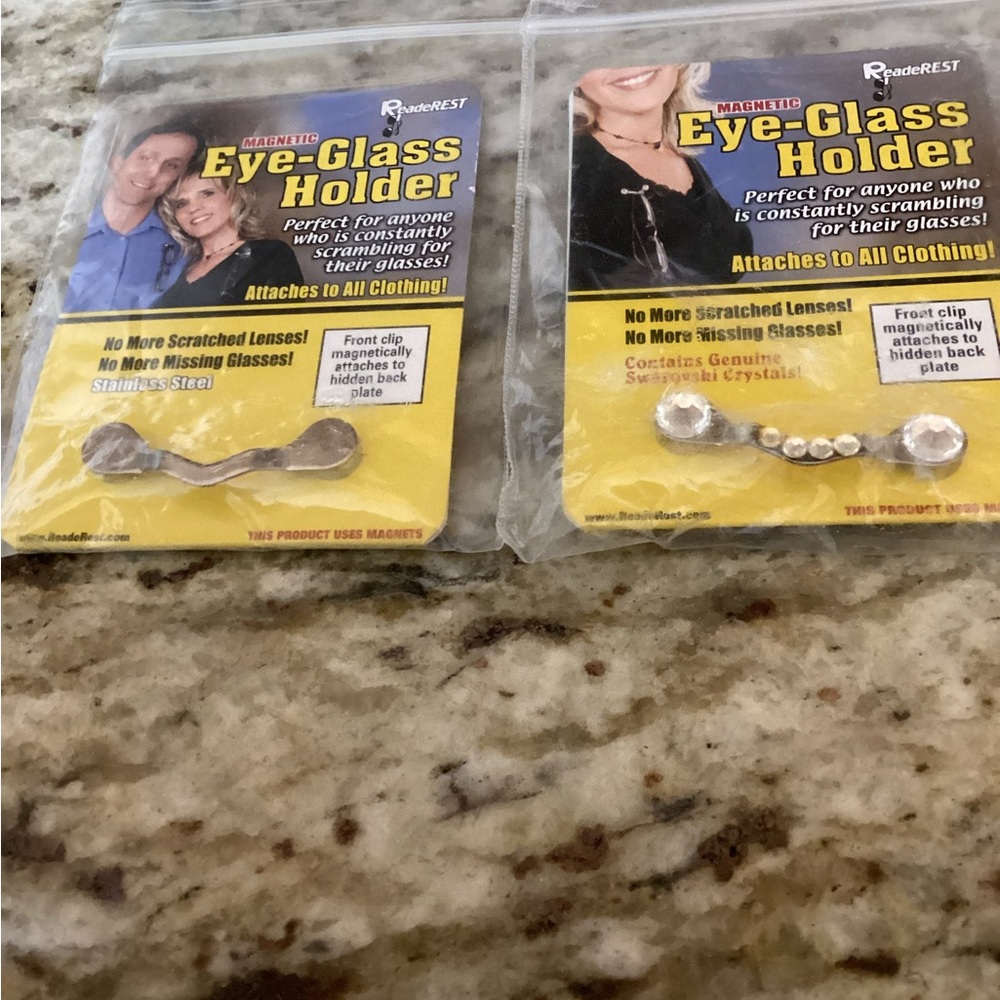 2 Packages with Eyeglass Holders With Magnetic Back.